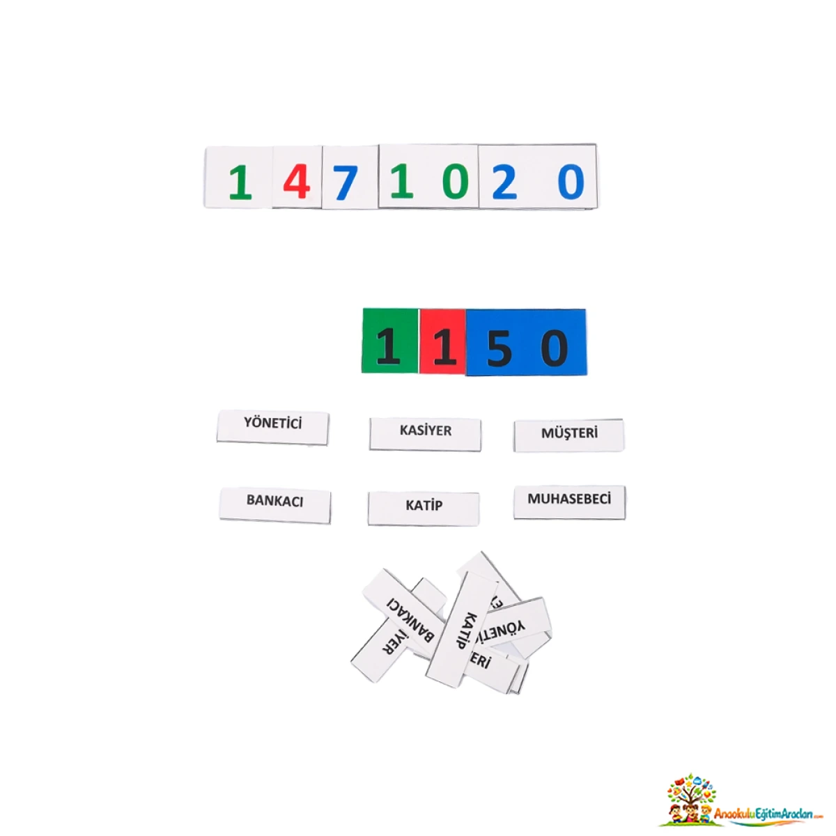 Montessori Banka Oyunu Türkçe – 10 Basamaklı Sayılar ve İşlem Materyali MBO-731