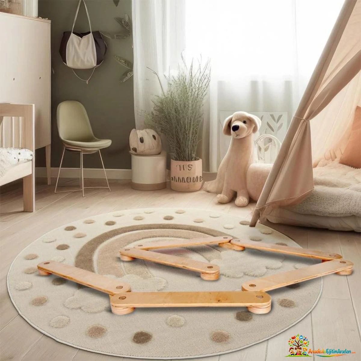 Montessori Denge Yolu 6 Etaplı – 3,6 Metre Denge ve Koordinasyon Parkuru MDY-719