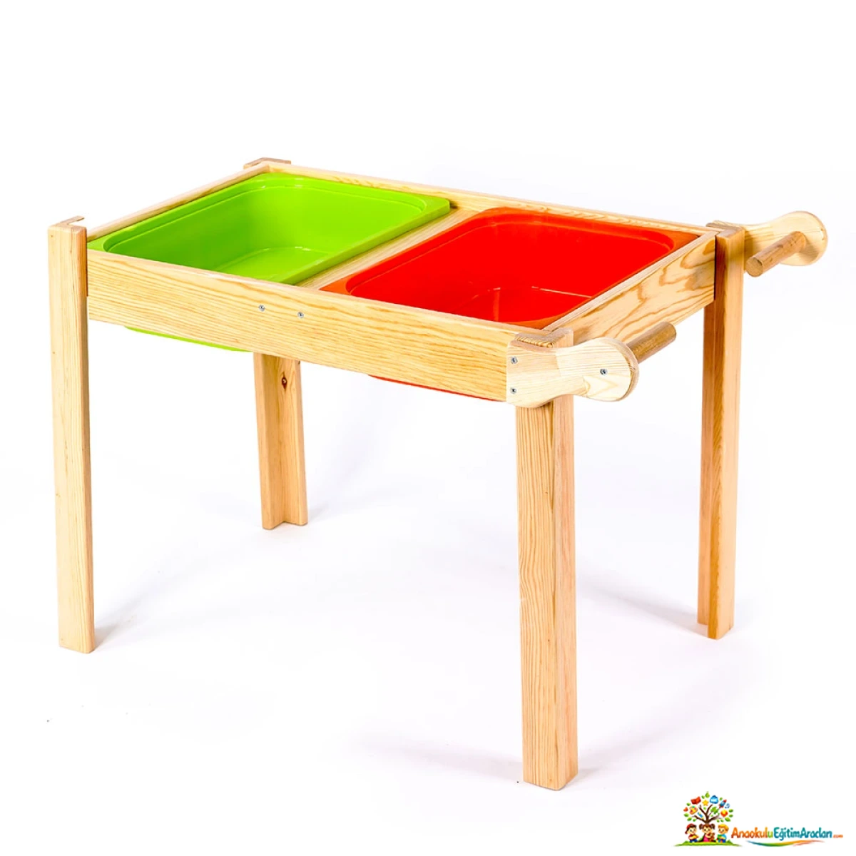 Montessori Duyu Masası Rulo Aparatlı – Etkinlik ve Keşif Masası MDR-742