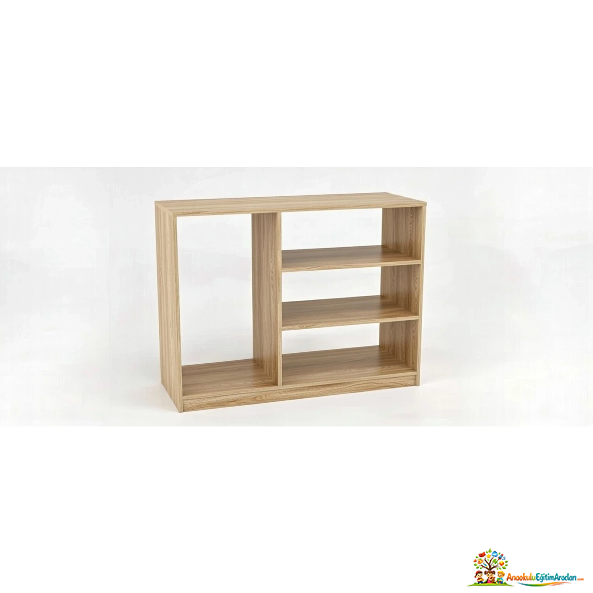 Montessori Duyu ve Etkinlik Dolabı – 115x85x35 cm Açık Raflı Ahşap Dolap