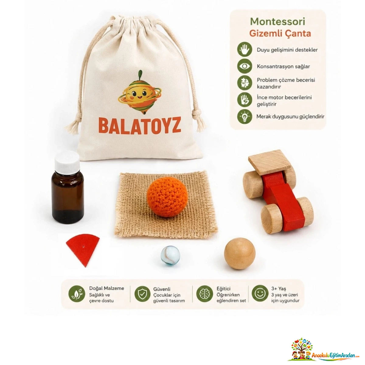 Montessori Gizemli Çanta – Dokunsal Duyu ve Keşif Seti