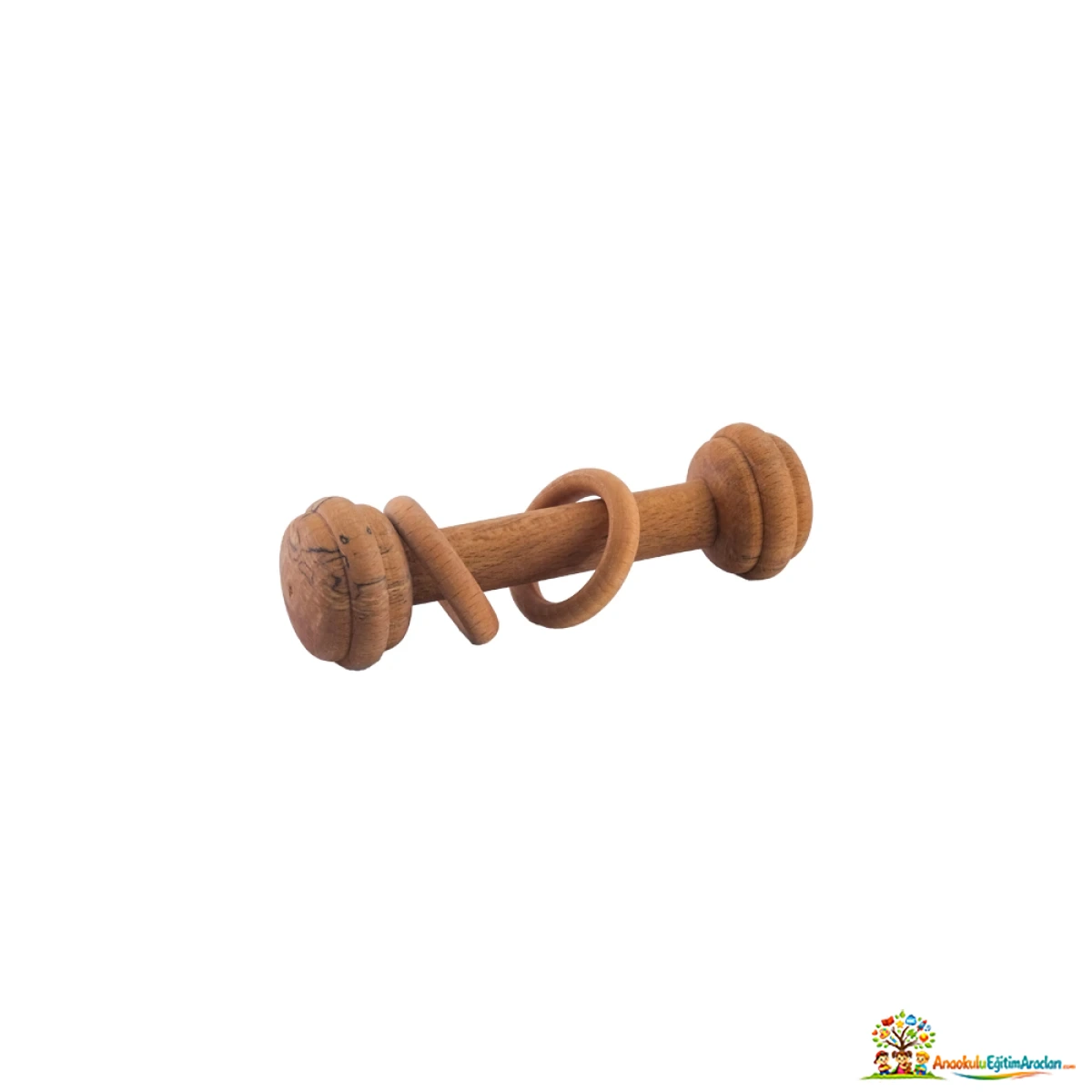 Montessori Halkalı Çıngırak – Kayın Ahşap Duyu ve Kavrama Materyali HCR-596