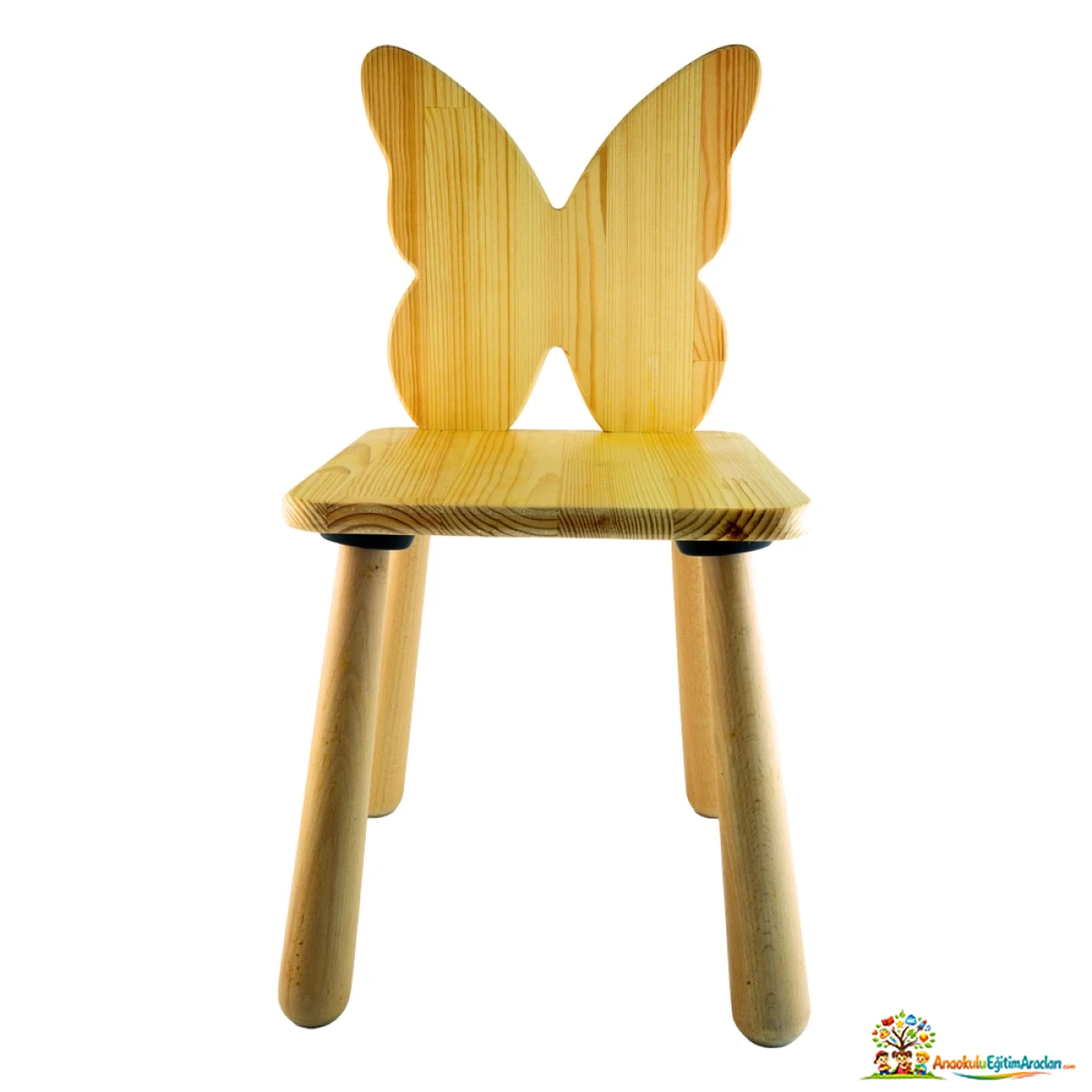 Montessori Kelebek Çocuk Sandalye – Masif Çam Ahşap KKS-684
