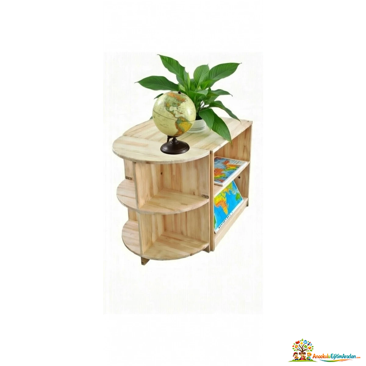 Montessori Kozmik Dolap – 150x60x60 cm Masif Ahşap Eğitim Dolabı