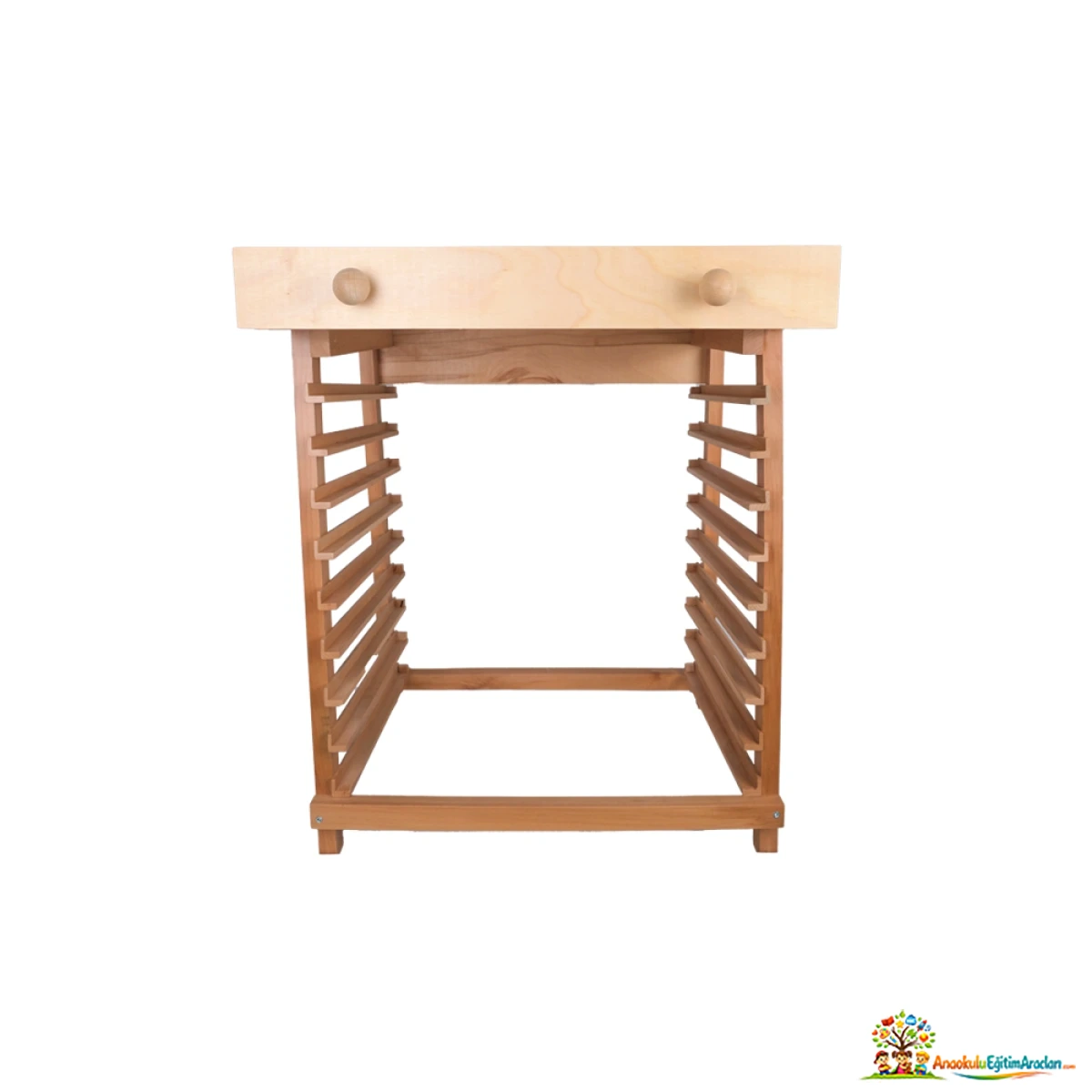Montessori Kozmik Haritalar Standı – Ahşap Harita Düzenleme Standı KMS-653