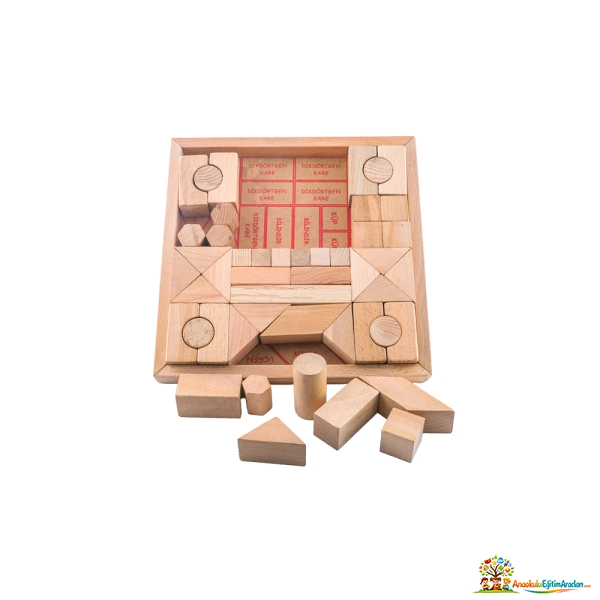 Montessori Matematik Blokları – Geometrik Tasarım ve STEM Yapı Seti MBL-857
