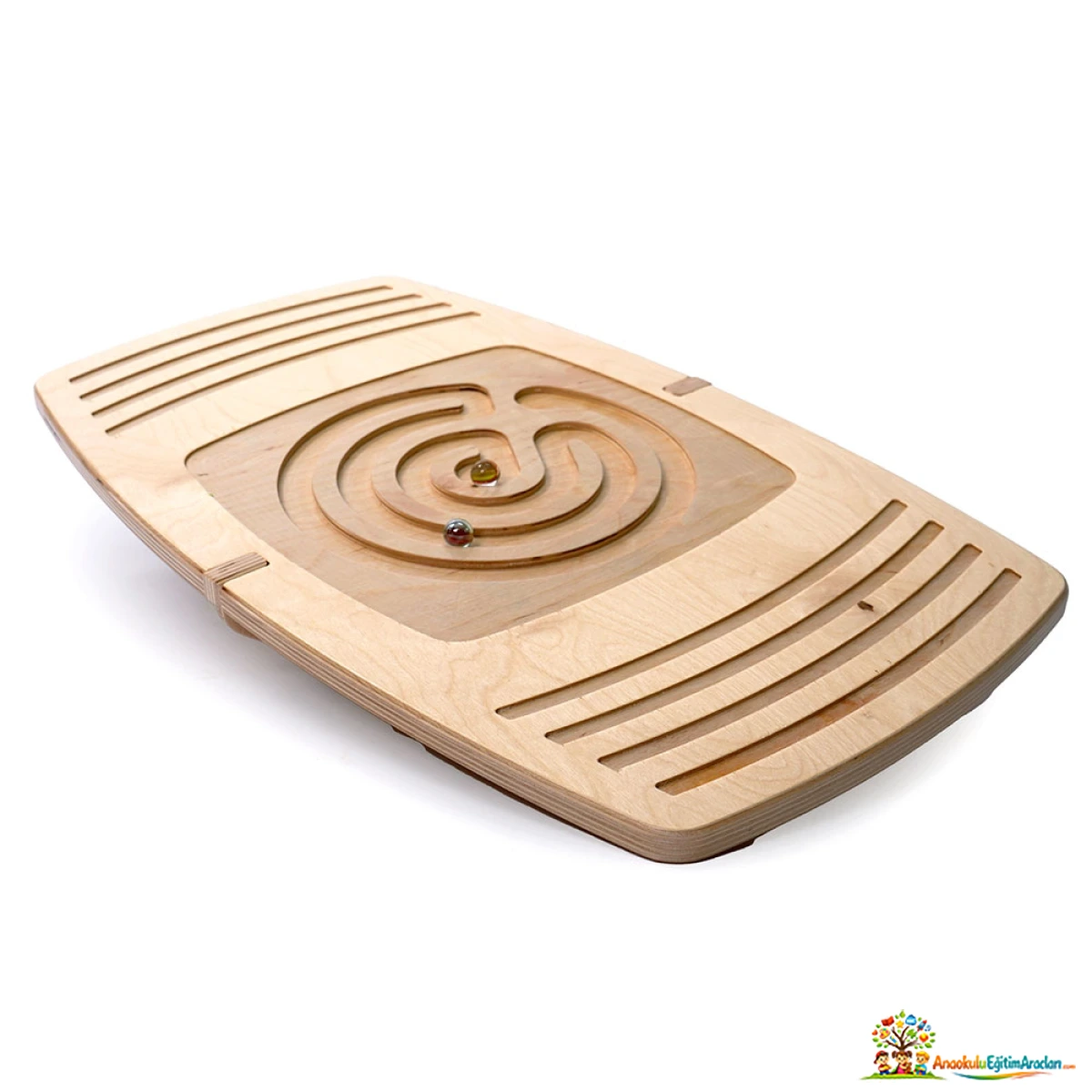 Montessori Misket Takipli Denge Tahtası – Masif Ahşap 50 x 36 cm MMD-641
