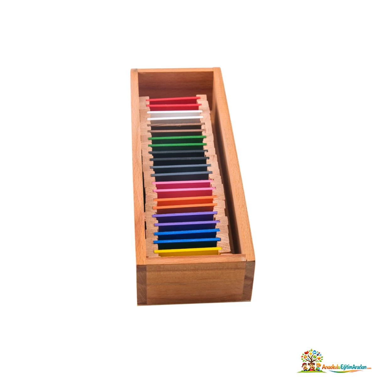 Montessori Renkli Tabletler İkinci Kutu – Renk Eşleştirme ve Duyu Materyali RTI-674