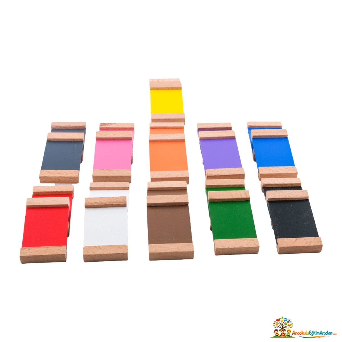 Montessori Renkli Tabletler İkinci Kutu – Renk Eşleştirme ve Duyu Materyali RTI-674