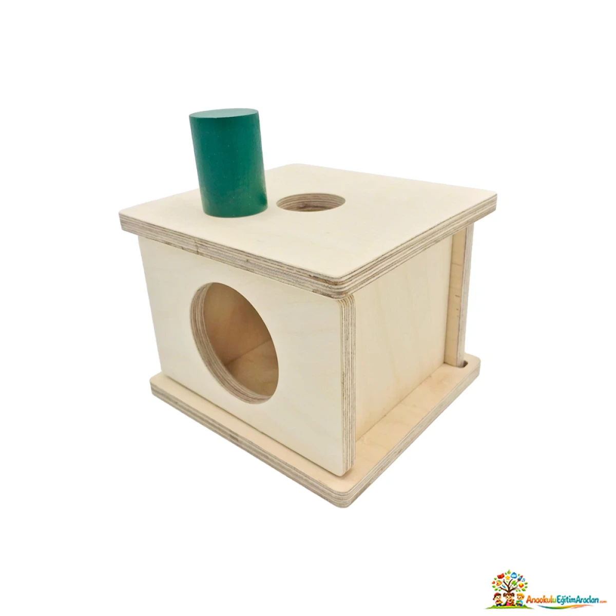 Montessori Toddler Silindir Karar Kutusu – Şekil Eşleştirme ve İnce Motor Materyali SKK-682