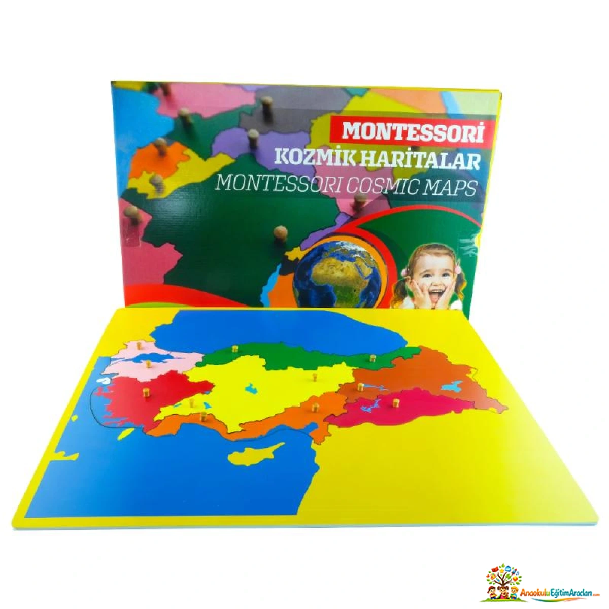 Montessori Türkiye Bölgeler Haritası Puzzle – Kozmik Eğitim ve Coğrafya Materyali TBR-719