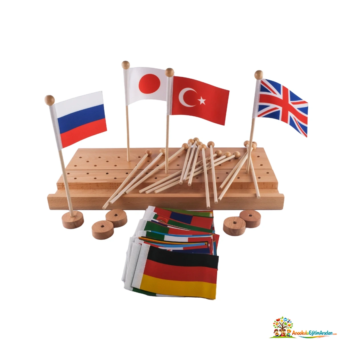 Montessori Ülke Bayrakları Stantlı – 50’li Dünya Bayrak Seti UBF-857