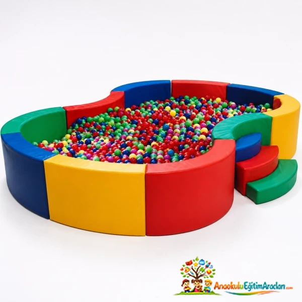 Oval Sünger Top Havuzu 130x90x40 cm Kompakt Çocuk Oyun Alanı