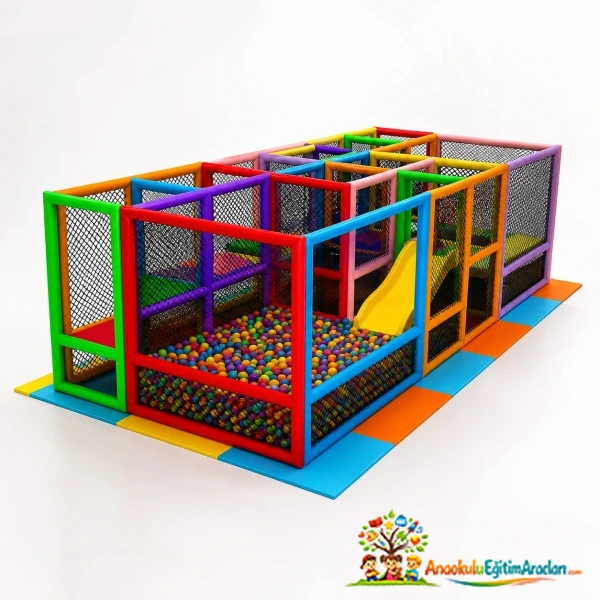 Parkurlu Top Havuzu ve Trambolinli Oyun Parkı 600x300x200 cm