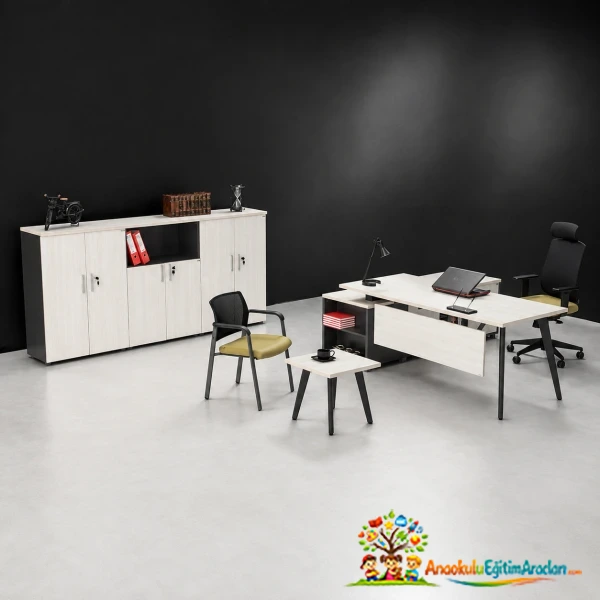 Personel Çalışma Masası Takımı ve Sabit Etajer
