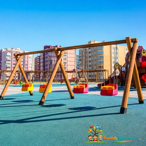 Akasya Ahşap Çocuk Salıncağı (Ön Korumalı Kreş Tipi)
