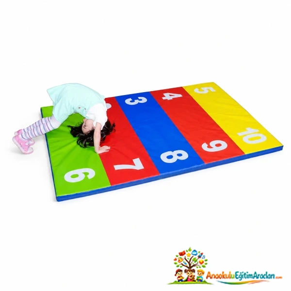 Rakamlı Anaokulu Minderi – 180x120x5 cm Eğitici Sayı Öğrenme Oyun Minderi