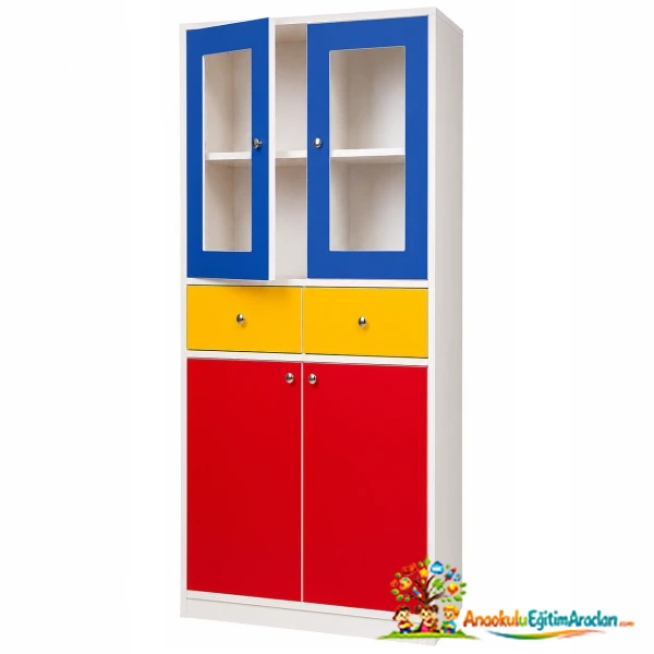 Renkli Kapaklı Öğretmen Dolabı 80x40x180 cm
