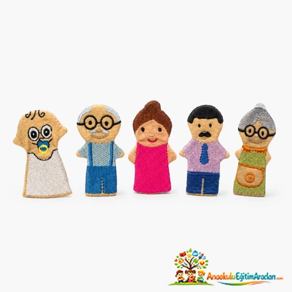 Sevimli Aile 5’li Parmak Kukla Seti Okul Öncesi Aile Etkinliği