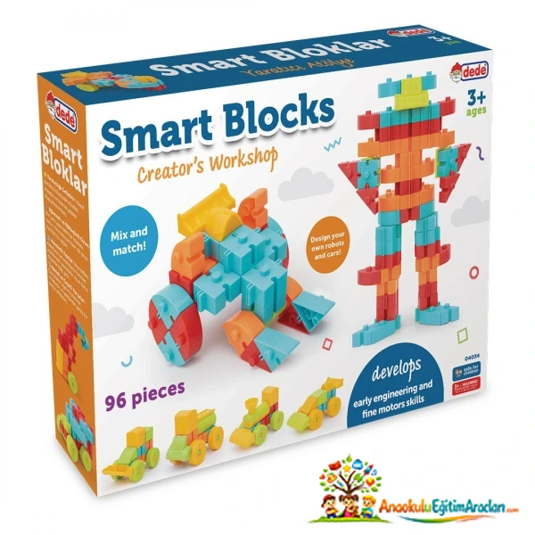 Smart Bloklar 96 Parça Eğitici Yapı ve Tasarım Seti