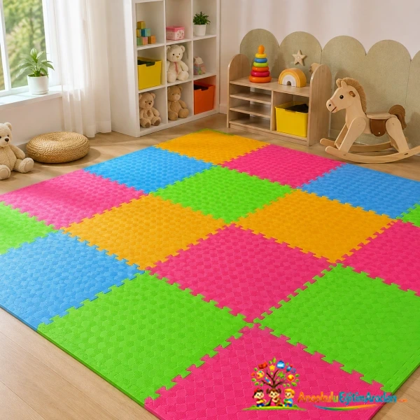 Tatami EVA Yer Minderi 50x50x13 mm – Anaokulu ve Oyun Alanı Zemin Matı