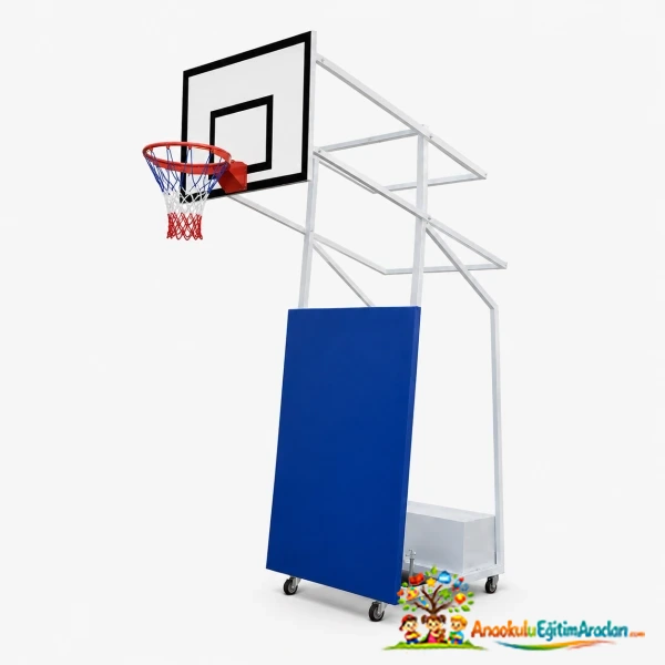 Tekerlekli Ayaklı Fiber Panyalı Basketbol Potası 105x180 cm