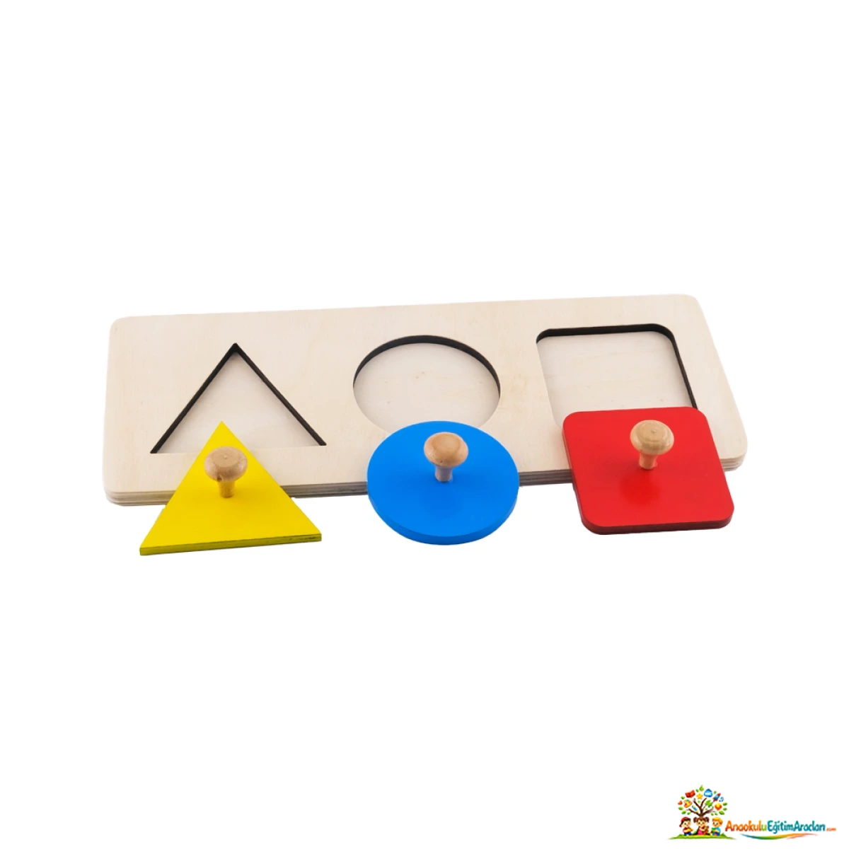 Montessori Toddler 3 Şekilli Puzzle – Erken Dönem Eşleştirme Materyali TSP-781