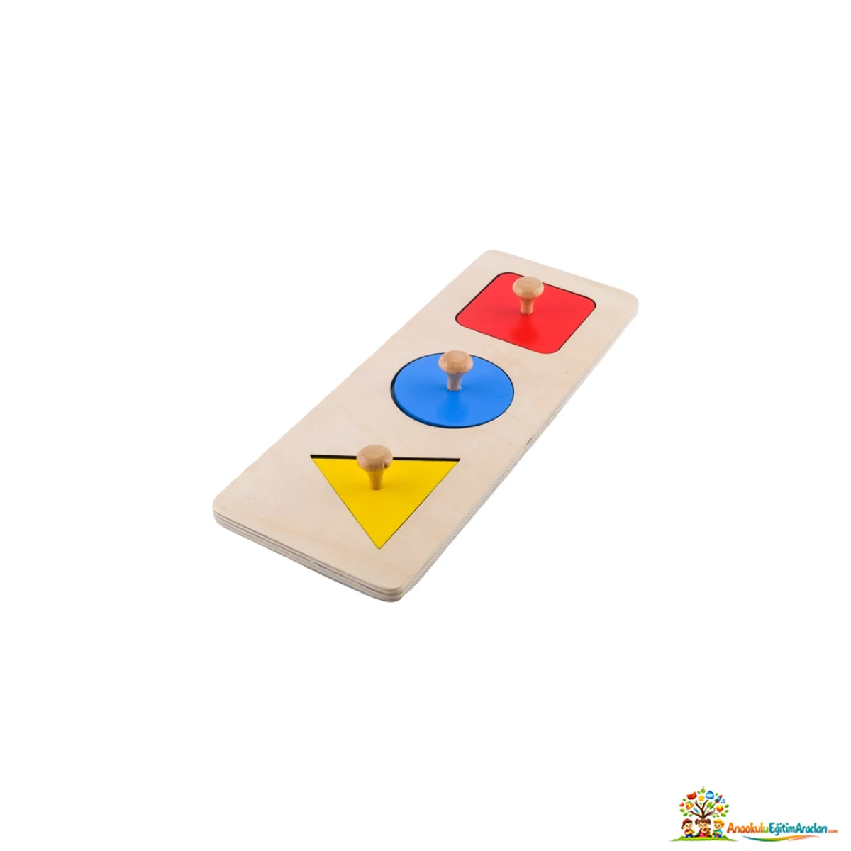 Montessori Toddler 3 Şekilli Puzzle – Erken Dönem Eşleştirme Materyali TSP-781