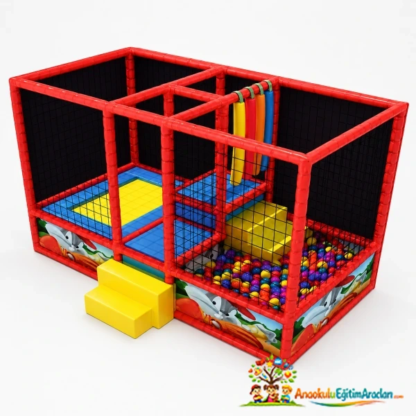 500x200 H cm Anaokulu ve Kreş İçin Top Havuzu Trambolinli Oyun Alanı