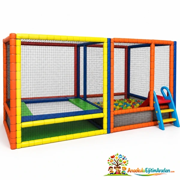 Trambolinli Top Havuzu 400x200 cm – Anaokulu, Kreş ve Çocuk Oyun Alanı