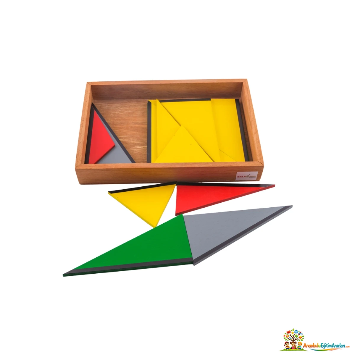 Montessori Yapıcı Üçgenler Set 1 – Geometrik Şekil Oluşturma Materyali YUA-731