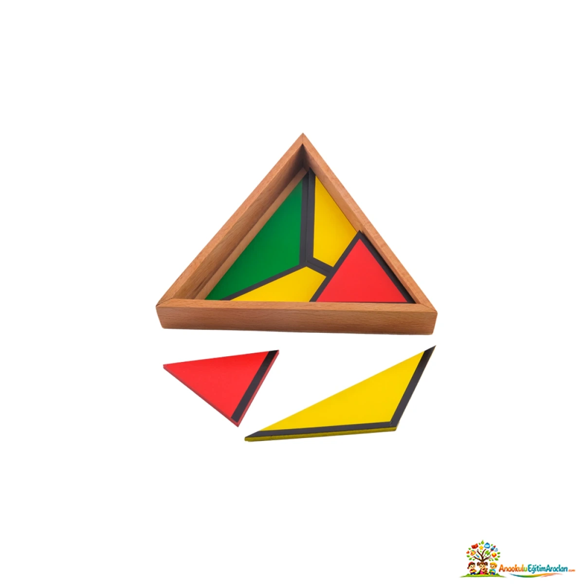 Montessori Yapıcı Üçgenler Set 3 – Geometrik Şekil Oluşturma Materyali YUT-583