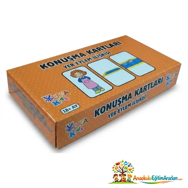 Yer-Eylem İlişkisi Konuşma Kartları 50 Kart – 18+ Ay Dil Gelişim Seti
