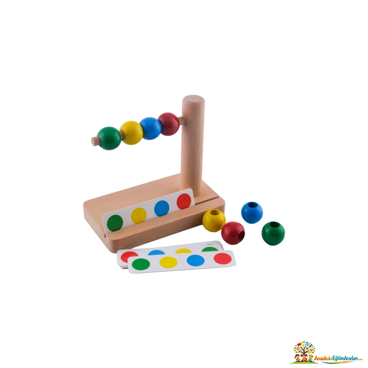 Montessori Yönergeli Yan Halka Dizme – 8 Toplu Renk ve Sıralama Çalışması YHD-638